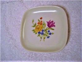 ❗Jetzt = 8.- Fr. !!❗Teller bemalt Blumen 1962, L`thaler Porz